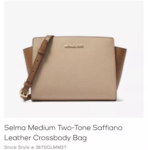 michael kors two tone selma|Selma Medium Saffiano Leather Crossbody .